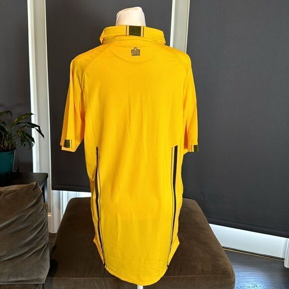 Admiral Mens Gold Authentic Referee Jersey Short Sleeve Front 1/2 Zip Size M NEW - Picture 2 of 14